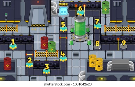 Robot factory game level map