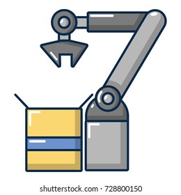 Robot factory icon. Cartoon illustration of robot factory vector icon for web