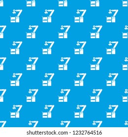 Robot factory pattern vector seamless blue repeat for any use