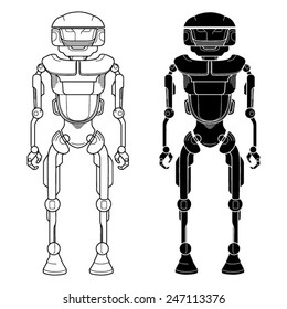 Robot, fantasy robot B&W