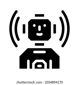 robot fantasy character glyph icon vector. robot fantasy character sign. isolated contour symbol black illustration