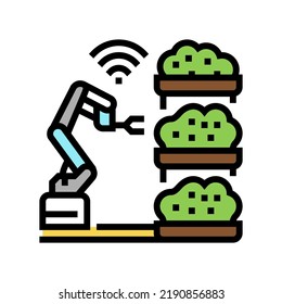 robot farmer smart farm color icon vector. robot farmer smart farm sign. isolated symbol illustration