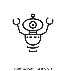 robot fiction technology character artificial machine vector illustration linear design