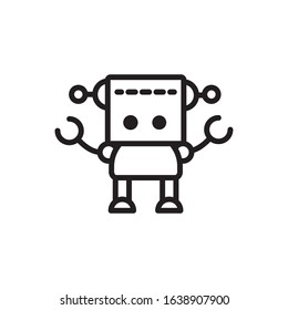 robot fiction technology character artificial machine vector illustration linear design