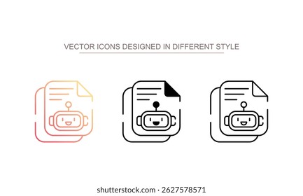 Robot File, Symboldesign auf weißem Hintergrund, Stockgrafik