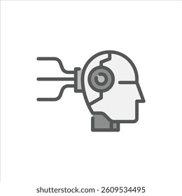 robot filled outline icon. robotic color line illustration.
