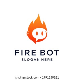 Inspiración en el diseño del logotipo de la tecnología Robot Fire, Flame