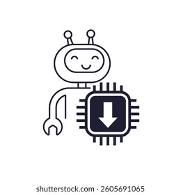 robot firmware update icon on white