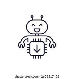 robot firmware update line icon