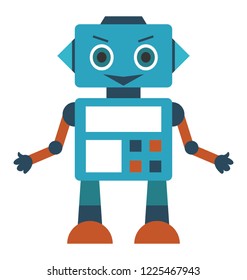 
Robot flat icon design, artificial person 
