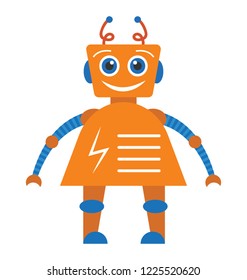 
Robot flat icon design, artificial person 
