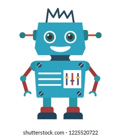 
Robot flat icon design, artificial person 

