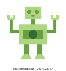 Robot Flat Icon Design For Personal nad Commercial Use