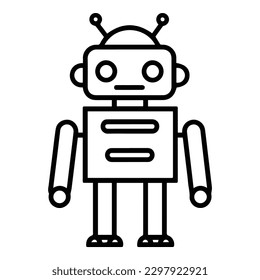 Icono plano de robot aislado en fondo blanco