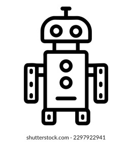 Robot Flat Icon Isolated On White Background