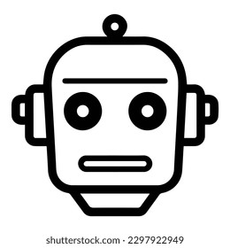 Icono plano de robot aislado en fondo blanco