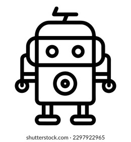 Icono plano de robot aislado en fondo blanco