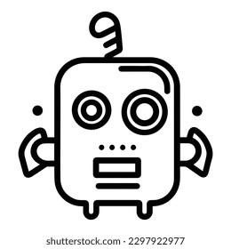 Robot Flat Icon Isolated On White Background