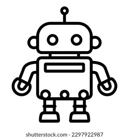Icono plano de robot aislado en fondo blanco