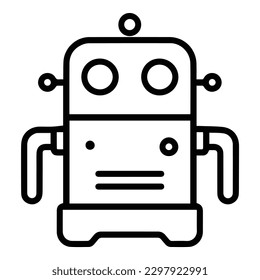 Icono plano de robot aislado en fondo blanco