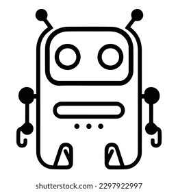 Icono plano de robot aislado en fondo blanco