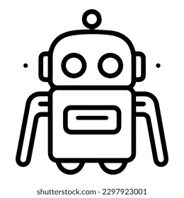Icono plano de robot aislado en fondo blanco