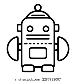 Robot Flat Icon Isolated On White Background