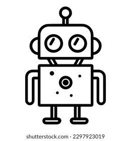 Icono plano de robot aislado en fondo blanco