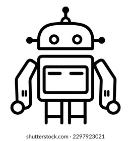 Icono plano de robot aislado en fondo blanco