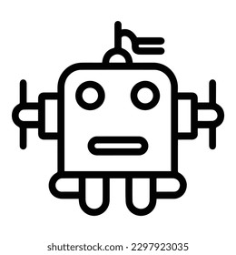 Icono plano de robot aislado en fondo blanco
