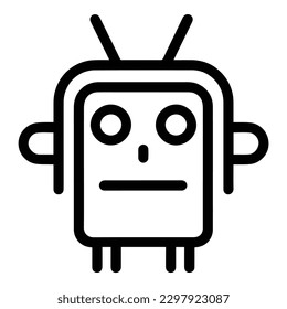 Icono plano de robot aislado en fondo blanco