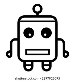 Icono plano de robot aislado en fondo blanco