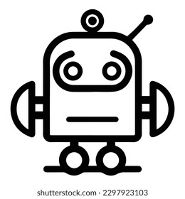 Icono plano de robot aislado en fondo blanco