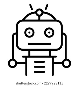 Robot Flat Icon Isolated On White Background