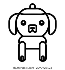 Icono plano de robot aislado en fondo blanco
