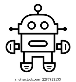 Icono plano de robot aislado en fondo blanco