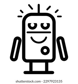 Icono plano de robot aislado en fondo blanco