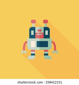robot flat icon with long shadow,eps10