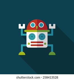robot flat icon with long shadow,eps10