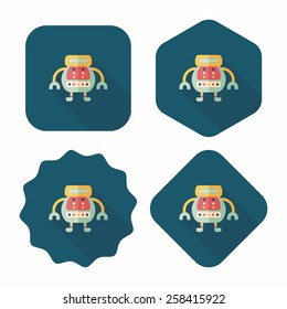 robot flat icon with long shadow,eps10