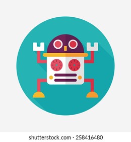 robot flat icon with long shadow,eps10