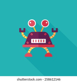 robot flat icon with long shadow,eps10