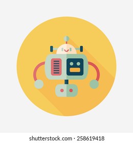 robot flat icon with long shadow,eps10