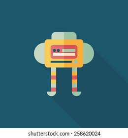 robot flat icon with long shadow,eps10