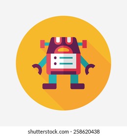 robot flat icon with long shadow,eps10