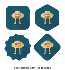 robot flat icon with long shadow,eps10