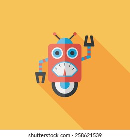 robot flat icon with long shadow,eps10