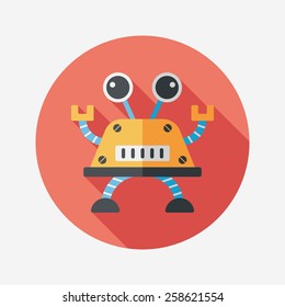 robot flat icon with long shadow,eps10