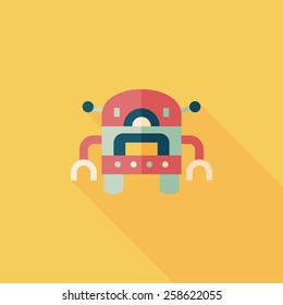 robot flat icon with long shadow,eps10