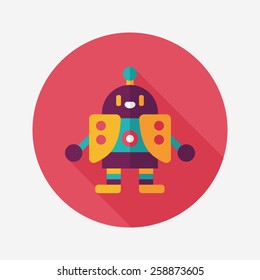 robot flat icon with long shadow,eps10